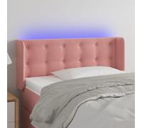 Iiaky Cabecero con LED cabecero Cama Dormitorio cabeceros de Cama headboard cabeceros Cama de Terciopelo Rosa 83x16x78/88 cm // 3123705