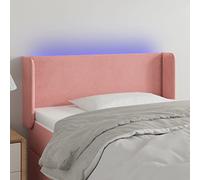 Iiaky Cabecero con LED cabecero Cama Dormitorio cabeceros de Cama headboard cabeceros Cama de Terciopelo Rosa 103x16x78/88 cm