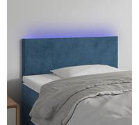 Iiaky Cabecero con LED de Terciopelo cabeceros de Cama cabecero led headboard cabeceros Cama Azul Oscuro 80x5x78/88 cm // 3121366