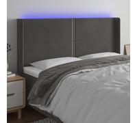 Iiaky Cabecero con LED de Terciopelo cabeceros de Cama cabecero led headboard cabeceros Cama Gris Oscuro 183x16x118/128 cm // 3123969