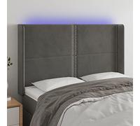 Iiaky Cabecero con LED de Terciopelo cabeceros de Cama cabecero led headboard cabeceros Cama Gris Oscuro 147x16x118/128 cm