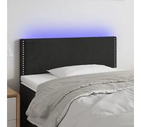 Iiaky Cabecero con LED de Terciopelo cabeceros de Cama cabecero led headboard cabeceros Cama Negro 80x5x78/88 cm // 3121504