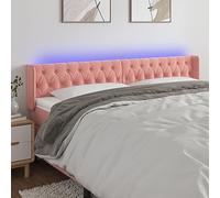 Iiaky Cabecero con LED de Terciopelo cabeceros de Cama cabecero led headboard cabeceros Cama Rosa 203x16x78/88 cm