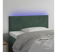 Iiaky Cabecero con LED de Terciopelo cabeceros de Cama cabecero led headboard cabeceros Cama Verde Oscuro 90x5x78/88 cm // 3121371