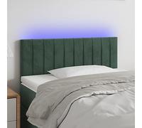 Iiaky Cabecero con LED de Terciopelo cabeceros de Cama cabecero led headboard cabeceros Cama Verde Oscuro 80x5x78/88 cm // 3121883