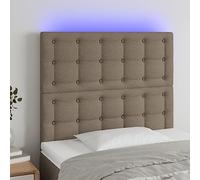 Iiaky Cabecero con Luces LED cabecero Cama Dormitorio cabeceros de Cama headboard cabeceros Cama Tela Gris Taupe 80x5x118/128 cm // 3122836