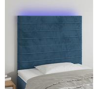 Iiaky Cabecero con Luces LED cabecero Cama Dormitorio cabeceros de Cama headboard cabeceros Cama Terciopelo Azul Oscuro 80x5x118/128 cm