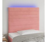 Iiaky Cabecero con Luces LED cabecero Cama Dormitorio cabeceros de Cama headboard cabeceros Cama Terciopelo Rosa 80x5x118/128 cm // 3122599