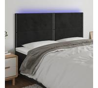 Iiaky Cabecero con Luces LED cabecero Cama Dormitorio cabeceros de Cama headboard cabeceros Cama Terciopelo Negro 180x5x118/128 cm