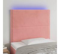 Iiaky Cabecero con Luces LED cabecero Cama Dormitorio cabeceros de Cama headboard cabeceros Cama Terciopelo Rosa 90x5x118/128 cm // 3122325