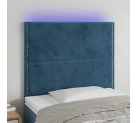 Iiaky Cabecero con Luces LED cabecero Cama Dormitorio cabeceros de Cama headboard cabeceros Cama Terciopelo Azul Oscuro 100x5x118/128 cm