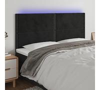 Iiaky Cabecero con Luces LED cabecero Cama Dormitorio cabeceros de Cama headboard cabeceros Cama Terciopelo Negro 200x5x118/128 cm // 3122352