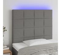 Iiaky Cabecero con Luces LED cabeceros de Cama cabeceiras de Cama Tela Gris Oscuro 90x5x118/128 cm // 3122407