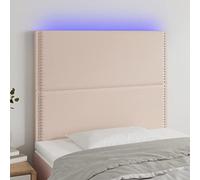 Iiaky Cabecero con Luces LED cabeceros de Cama headboard cabecero Cama Dormitorio Cuero sintético Capuchino 90x5x118/128cm