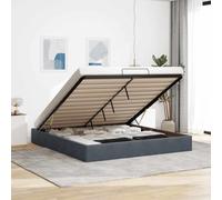 Iiaky Cama 180 x 200 cm Estructura de Cama otomana 180 x 200 cm Canapé abatible 180 x 200 Base tapizada Cama Doble -Gris oscuro-180 x 200 cm