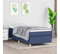 Iiaky Cama Box Spring con colchón Estructura Cama Bed Frame Cama con colchon somier Mueble Cama Tela Azul 90x190 cm // 3144488