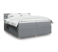 Iiaky Cama Box Spring con colchón Estructura Cama Bed Frame Cama con colchon somier Mueble Cama Tela Gris Claro 200x200 cm // 3289870