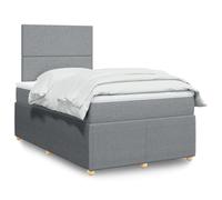 Iiaky Cama Box Spring con colchón Estructura Cama Bed Frame Cama con colchon somier Mueble Cama Tela Gris Claro 120x190 cm // 3294288