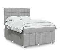 Iiaky Cama Box Spring con colchón Estructura Cama Bed Frame Cama con colchon somier Mueble Cama Tela Gris Claro 160x200 cm // 3294019