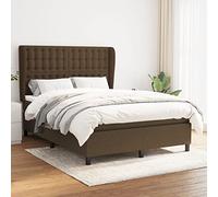 Iiaky Cama Box Spring con colchón somier Mueble Cama Estructura Cama Bed Frame Cama con colchon Tela marrón Oscuro 140x200 cm // 3128288