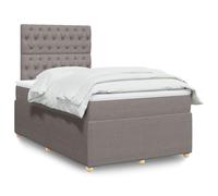Iiaky Cama Box Spring con colchón somier Mueble Cama Estructura Cama Bed Frame Cama con colchon Tela Gris Taupe 120x190 cm // 3294306