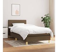Iiaky Cama Box Spring con colchón somier Mueble Cama Estructura Cama Bed Frame Cama con colchon Tela marrón Oscuro 100x200 cm // 3140436