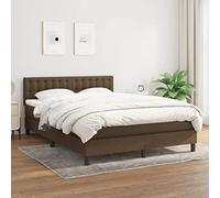 Iiaky Cama Box Spring con colchón somier Mueble Cama Estructura Cama Bed Frame Cama con colchon Tela marrón Oscuro 140x200 cm // 3140380