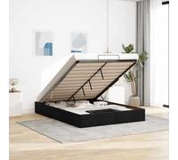 Iiaky Cama Canape 140 x 190 cm Canapé abatible 140 x 190 cm Estructura de Cama otomana 140 x 190 Cama Doble Base tapizada con Somiery Espacio de Almacenamiento-Negro-140 x 190 cm