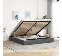 Iiaky Cama Canape 200 x 200 cm Canapé abatible 200 x 200 cm Estructura de Cama otomana 200 x 200 Cama Doble Base tapizada con Somiery Espacio de Almacenamiento-Gris oscuro-200 x 200 cm