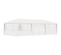 Iiaky Carpa Profesional para Fiestas con Paredes Blanco 90 g/m² 4x9 m Carpas para Exteriores