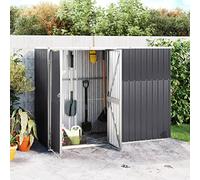 Iiaky Cobertizo de Herramientas jardín Acero galvanizado Armario Exterior Metalico Cobertizo Exterior 225x89x161cm