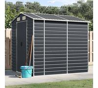 Iiaky Cobertizo de jardín Acero galvanizado Antracita 191x215x198cm Casa De Jardin Armario Exterior Terraza