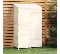 Iiaky Cobertizo de jardín Madera Maciza Abeto Blanco Caseta Exterior Caseta Jardin Exterior 102x52x174,5cm