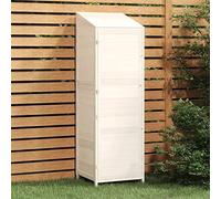 Iiaky Cobertizo de jardín Madera Maciza de Abeto Blanco 55x52x174,5cm Pergolas De Jardin Casa Prefabricada