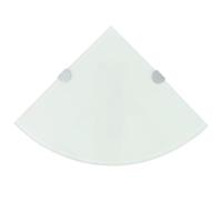 Iiaky Estante de Esquina con Soportes cromados Vidrio Blanco 25x25 cm Vidrio Baldas Flotantes Estante Flotante Estante Pared Estante de Esquina