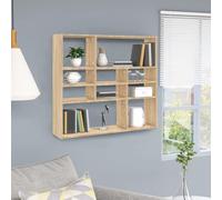 Iiaky Estantería de Pared contrachapada Color Roble 90x16x78 cm estanterias Pared Colgar estantes flotantes estantes de Pared Estante de Pared Decorar