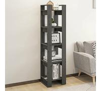 Iiaky Estantería/Divisor de Espacios Madera Pino Gris 41x35x160 cm estanterias Salon Mueble estanteria estanterias para Libros estanterias librerias
