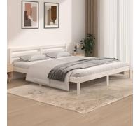 Iiaky Estructura de Cama Madera Maciza de Pino Blanco 180x200 cm canapes de somier Estructura Cama Patas para somier