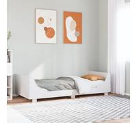 Iiaky Estructura de Cama sin colchón Cama Madera Estructura Cama Bed Frame Cama de Madera Madera de Pino Blanca 90x200 cm // 850777