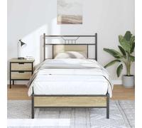 Iiaky Estructura de Cama sin colchón Cama Madera Estructura Cama Bed Frame Cama de Madera Madera Roble Sonoma 80x200 cm // 4106935