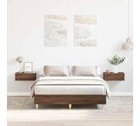 Iiaky Estructura de Cama sin colchón Cama Madera Estructura Cama Bed Frame Cama de Madera marrón Roble 120x190 cm Madera