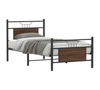 Iiaky Estructura de Cama sin colchón somier Estructura Cama Base de Cama Bed Frame Mueble camamadera marrón Roble 80x200 cm // 4106850