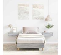 Iiaky Estructura de Cama sin colchón somier Estructura Cama Base de Cama Bed Frame Mueble camamadera Gris Sonoma 100x200 cm