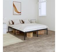 Iiaky Estructura de Cama sin colchón somier Estructura Cama Base de Cama Bed Frame Mueble camametal Negro 140x190 cm