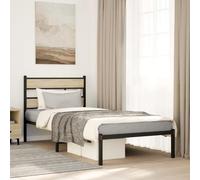 Iiaky Estructura de Cama sin colchón somier Estructura Cama Base de Cama Bed Frame Mueble camametal Roble Sonoma 90x190 cm // 4017094
