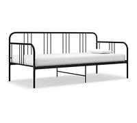 Iiaky Estructura de sofá Cama sin colchón somier Estructura Cama Base de Cama Bed Frame Mueble camametal Negro 90x200 cm // 324749
