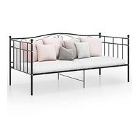 Iiaky Estructura de sofá Cama sin colchón somier Estructura Cama Base de Cama Bed Frame Mueble camametal Negro 90x200 cm // 324779