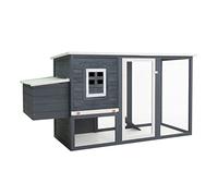 Iiaky Gallinero con 1 Jaula para Huevos Madera Gris Caseta Gatos Exterior Invierno Casa Conejo
