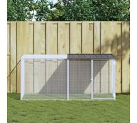 Iiaky Gallinero con Techo acero galvanizado Antracita 203x98x90 cm Casas Prefabricadas Ponederos para Gallinas Chicken Coop