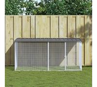 Iiaky Gallinero con Techo acero galvanizado Antracita 203x98x90 cm Casas Prefabricadas Ponederos para Gallinas